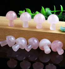 Load image into Gallery viewer, Rose Quartz Mushroom Figurine - perfect for a fairy garden