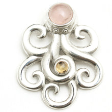 Load image into Gallery viewer, Rose Quartz Octopus Pendant