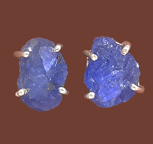 Tanzanite Silver Stud Earrings