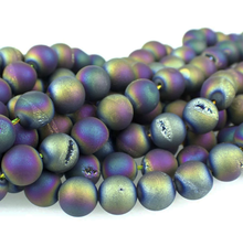 Load image into Gallery viewer, Royal Aura Agate 10mm Round Beads with Druzy