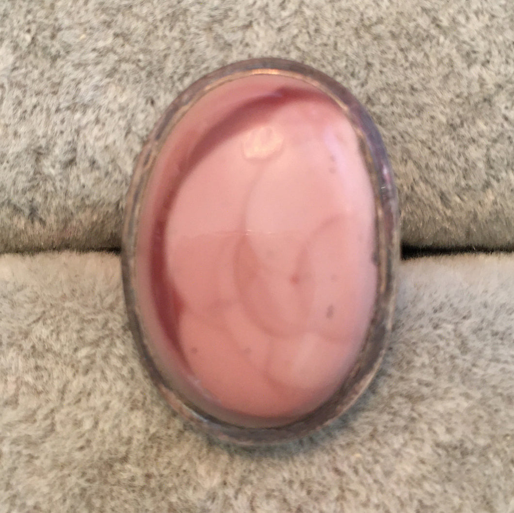 Royal Imperial Jasper Ring size 7 in shades of pink