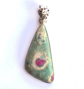 Ruby Fuchsite Pendant in Wing Shape