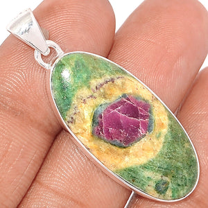 Ruby Fuchsite Pendant in Wing Shape