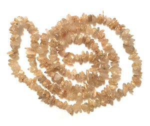 Rutilated Quartz Natural Gemstone Chip Necklace