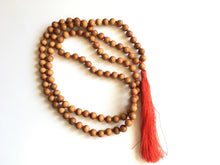 Load image into Gallery viewer, Sandalwood Mala 10mm Beads with Red Silk Tassel