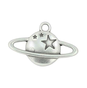 Saturn Silver Plated Pewter Charm
