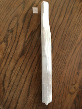 Load image into Gallery viewer, Selenite Crystal Wand Stick from Morocco instantly clears your aura and space!