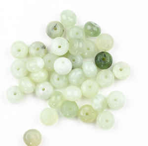 Green Serpentine Beads 8 inch strand of 8mm rondelles