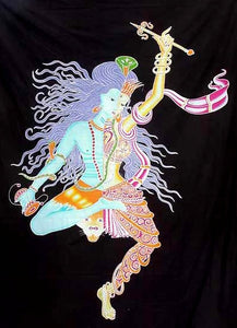Shiva and Shakti Batik Art Wall Hanging Tapestry