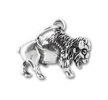 Load image into Gallery viewer, Buffalo Charm of Solid Sterling Silver