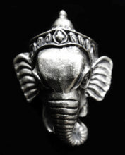 Load image into Gallery viewer, Lord Ganesh Head Silver-Plated Solid Brass Charm