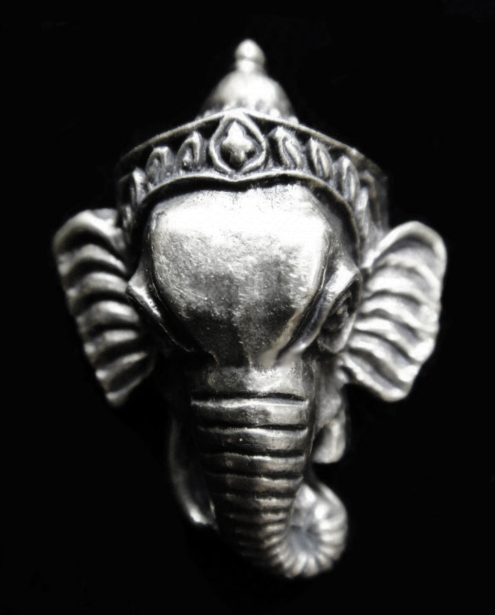 Lord Ganesh Head Silver-Plated Solid Brass Charm