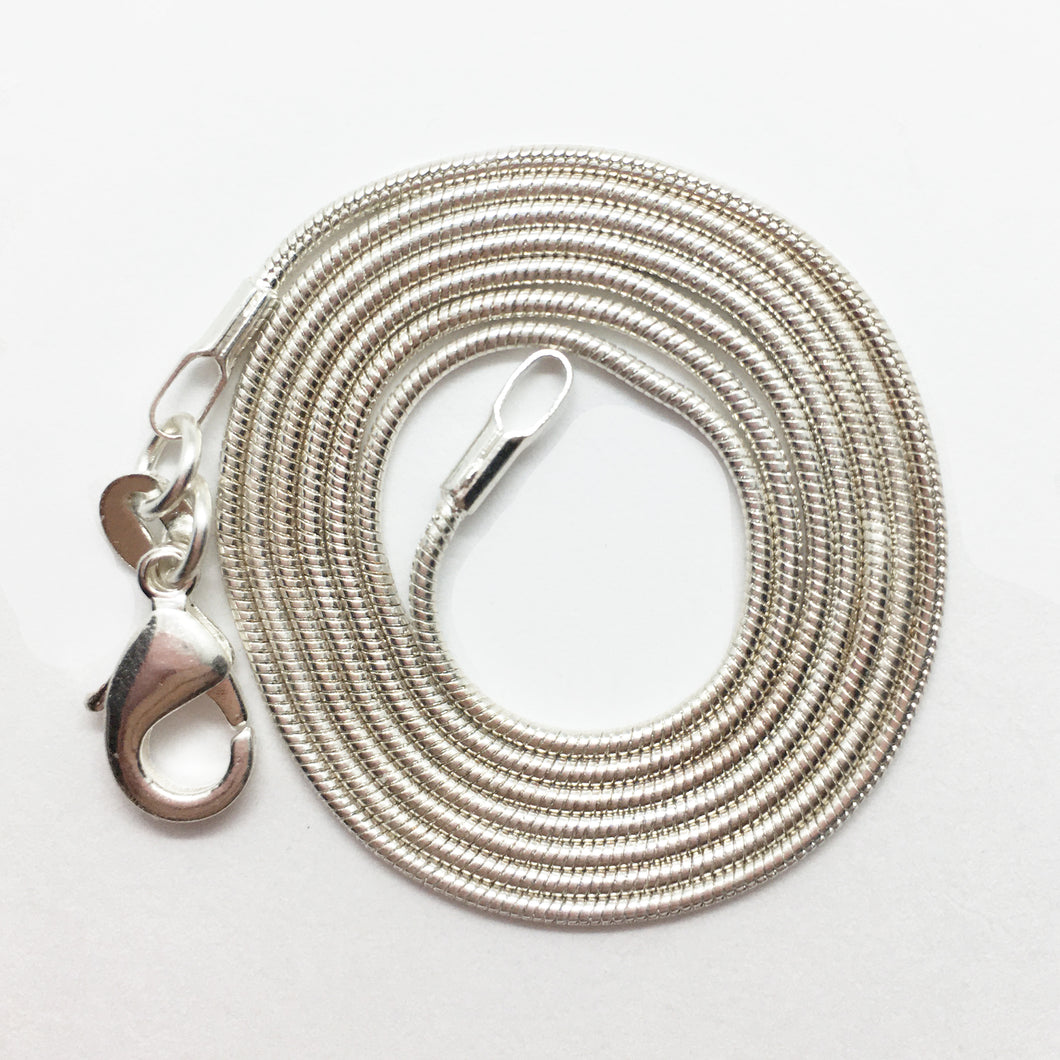 Snake Chain Sterling Silver 22 inch Necklace - 1.2mm thickness