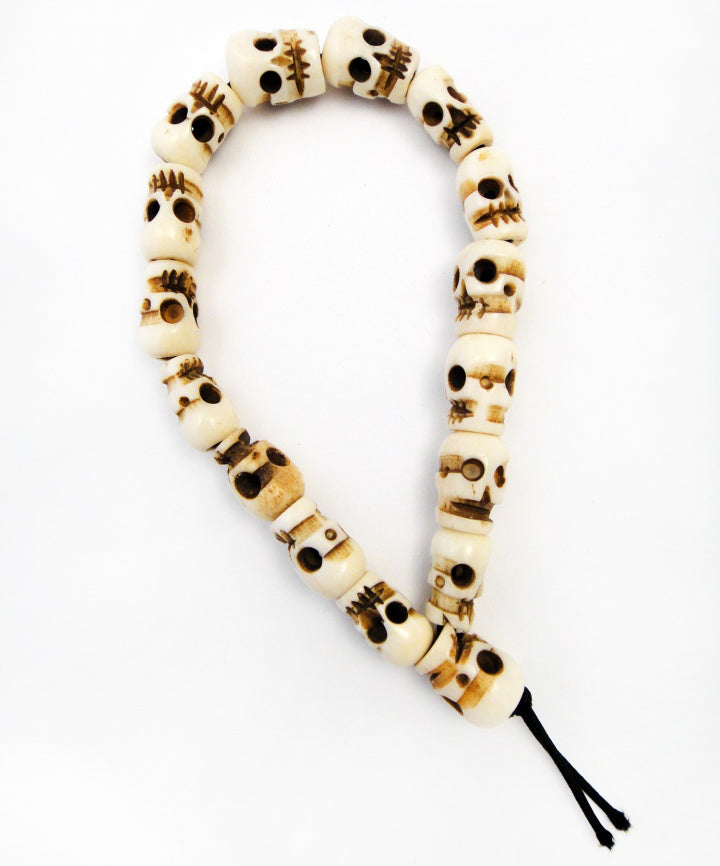 Wild and Free wood rondele and African bone bead 12MM