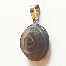 Load image into Gallery viewer, Smoky Quartz Pendant Carved Rose Small Size