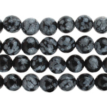 Load image into Gallery viewer, Snowflake Obsidian 6mm Round Beads