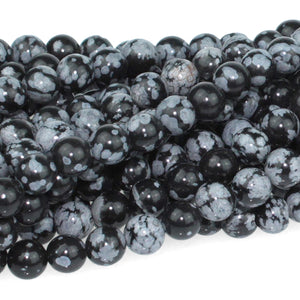 Snowflake Obsidian 6mm Round Beads