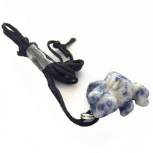 Load image into Gallery viewer, Sodalite Frog Amulet on Black Cord aka Frog Fetish