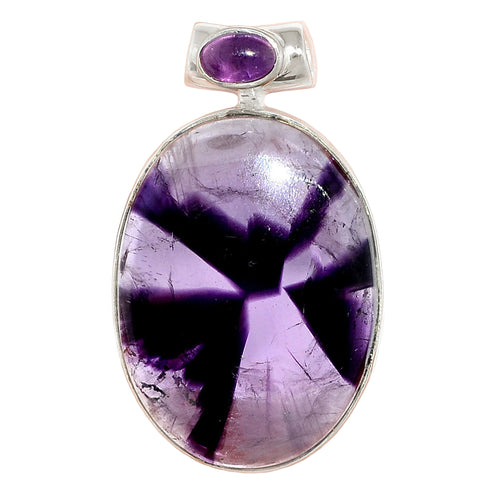 Amethyst Star Pendant oval with starburst effect