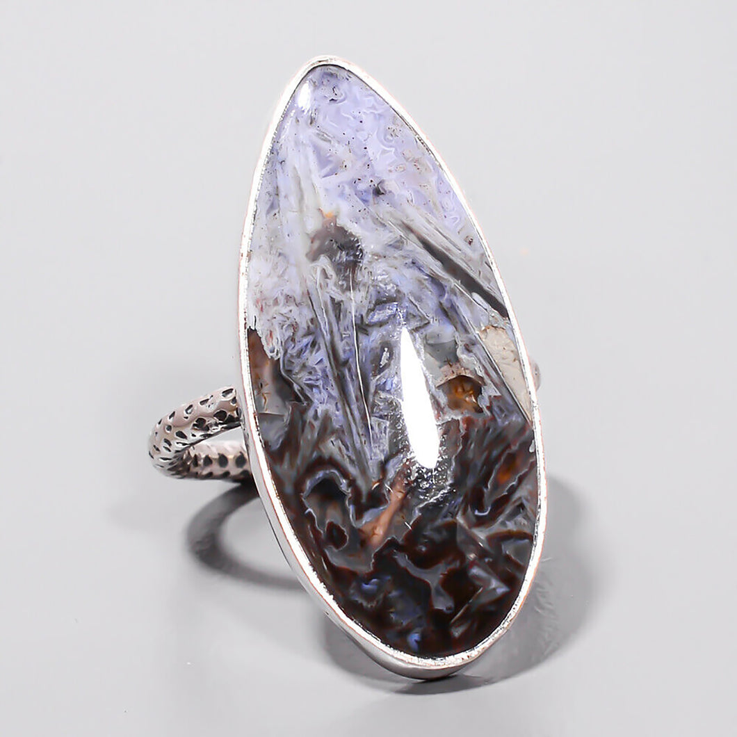 Stick Agate Ring in Sterling Silver Size 9