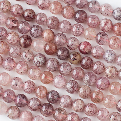 Strawberry Quartz Beads 8mm Round Beads