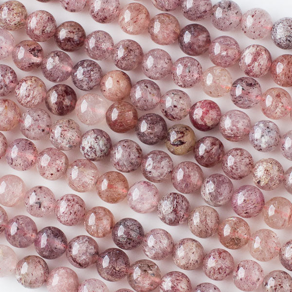 Strawberry Quartz Beads 8mm Round Beads