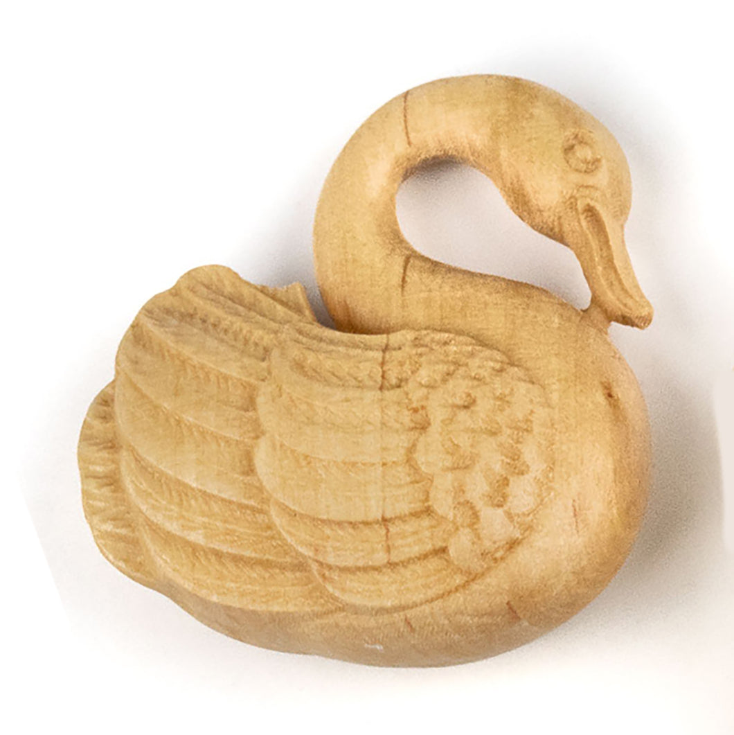 Swan Bead Ojime Bead Boxwood Bird Figurine