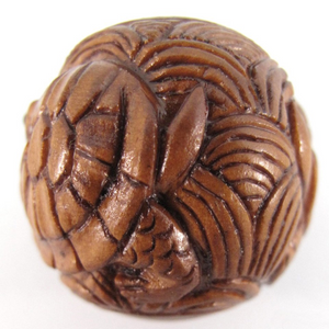 Turtle Bead as a Ball Boxwood Ojime Bead