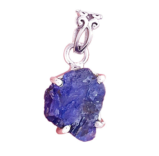 Tanzanite Pendant in rough or raw state set in sterling silver