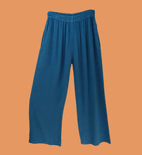 Load image into Gallery viewer, Tienda Ho Teal Harem Pants Cotton-Rayon Moroccan in CB12 Design - One Size