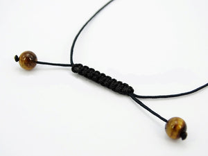 Golden Tigers Eye Graduated Bead Necklace with Macrame Closure