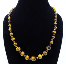 Load image into Gallery viewer, Golden Tigers Eye Graduated Bead Necklace with Macrame Closure