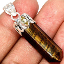 Load image into Gallery viewer, Golden Tigers Point Pendant with Citrine Marquise Adorned Sterling Silver Cap
