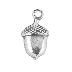 Tiny Acorn Charm of Solid Sterling Silver