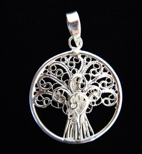 Celtic Tree of Life Silver Filigree Pendant