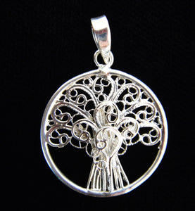 Celtic Tree of Life Silver Filigree Pendant