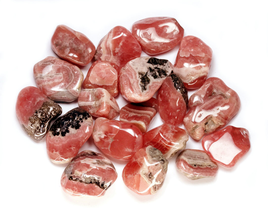 Rhodochrosite tumbled stones by the pound by the half pound