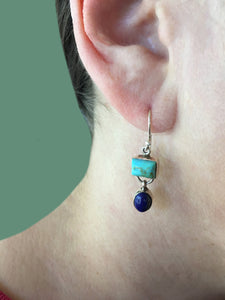 Turquoise and Lapis Earrings