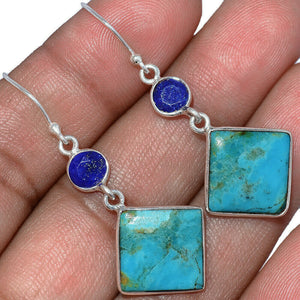 Turquoise Earrings with Lapis Lazuli