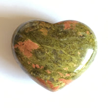 Load image into Gallery viewer, Unakite Heart Puffy Heart 40mm wide