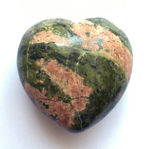 Load image into Gallery viewer, Unakite Heart 45mm puffy heart