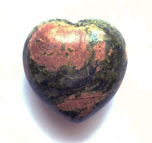 Load image into Gallery viewer, Unakite Heart 45mm puffy heart