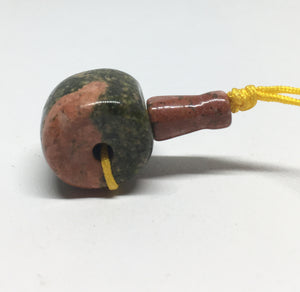 Unakite Barrel Guru Bead