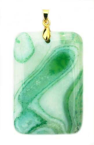 Dragon Veins Agate Pendant with 14k Gold-Plated Bail