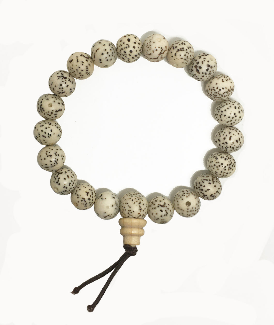 Bodhi Seed Mala Bracelet of Beige Lotus Seeds