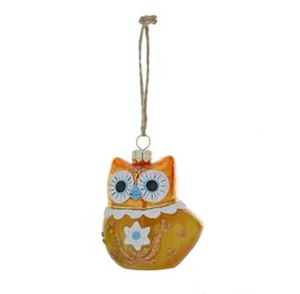 Retro Owl Ornament in Three Color Options