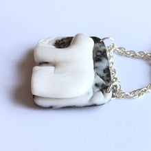Load image into Gallery viewer, Zebra Agate Bear Bead on Sterling Silver Chain