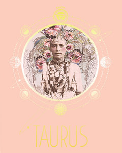 Taurus Papaya Art Zodiac Print
