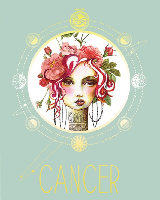 Papaya Art Sign of Cancer Zodiac Print